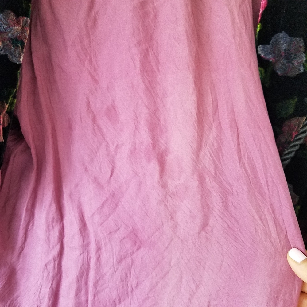 Vintage 1970's Georgette Trabolsi Floral Velvet Shawl Collar Robe - Picture 15 of 16